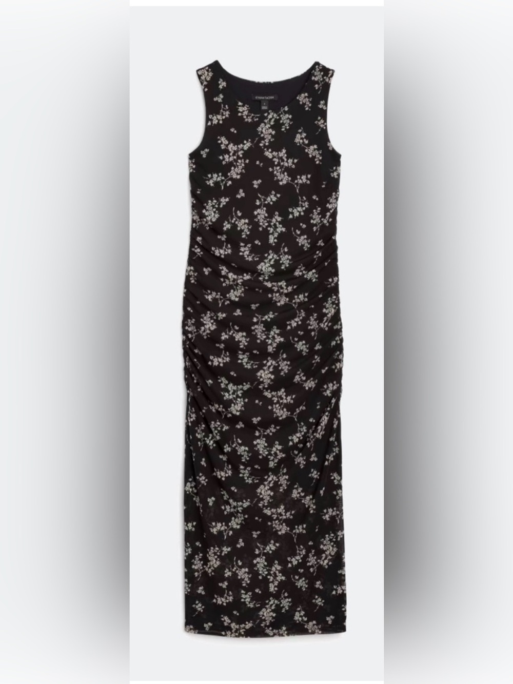 41 Hawthorn Black Maxi Skirt with White Floral Print
